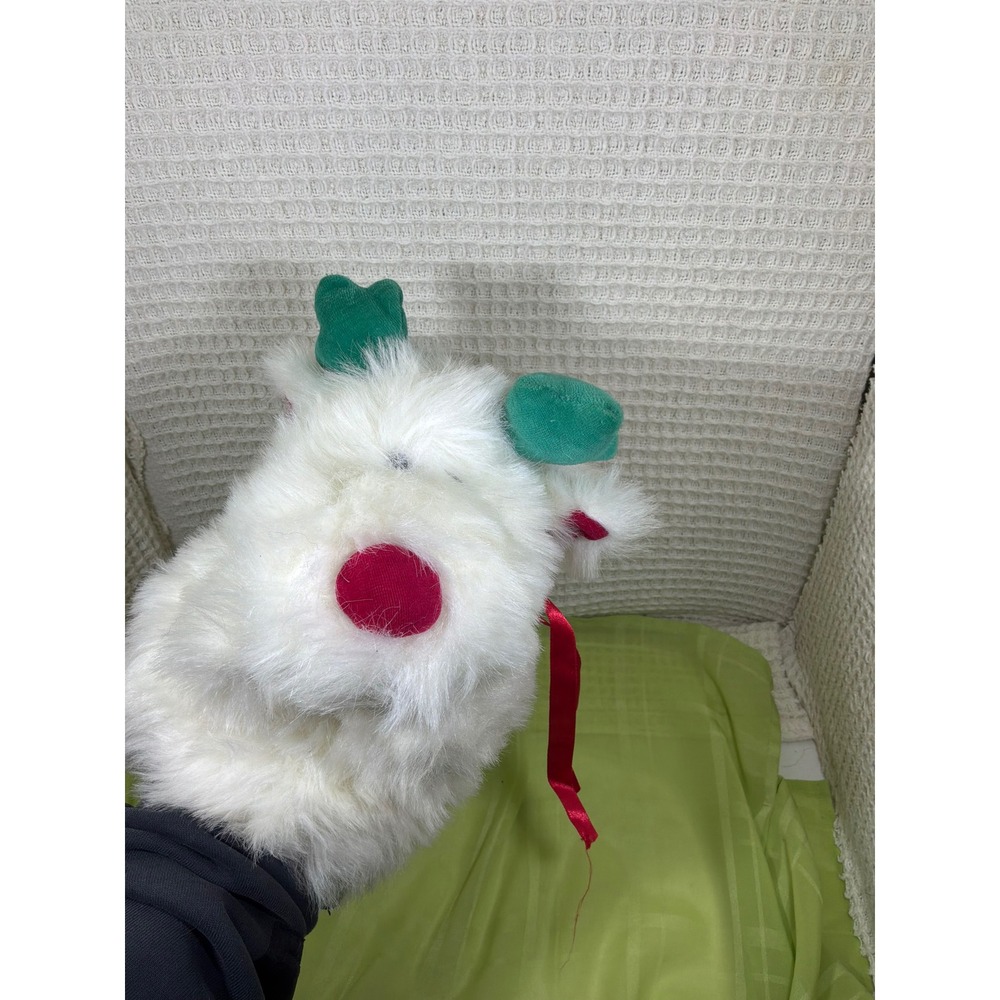 [Holiday]‎ Unisex Unbranded Reindeer Hand Puppet OS White Red Green